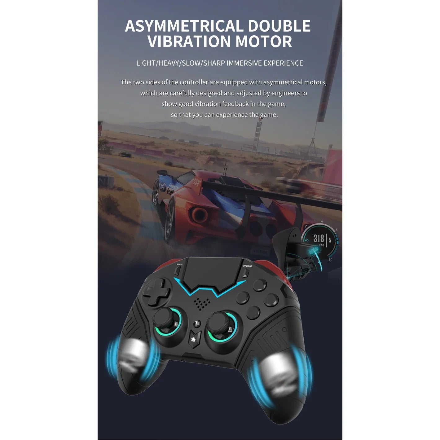 AyeBeau Wireless Gamepad for PS4, PS3, PC & Android | Bluetooth