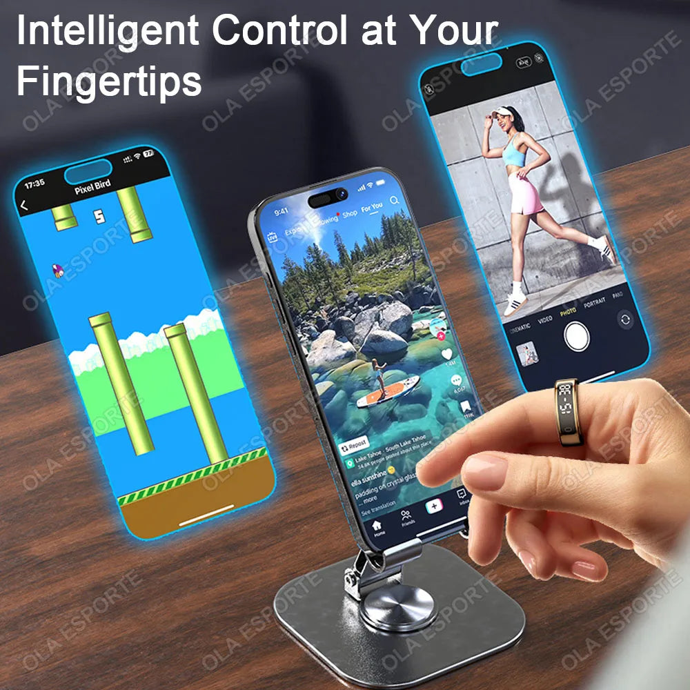 Fashion Smart Ring with Display Screen and Touch, Wireless Charging, Health Manager, IP68 5ATM Waterproof For Men Women 2025 New Peaceful Pleasures Health and Wellness