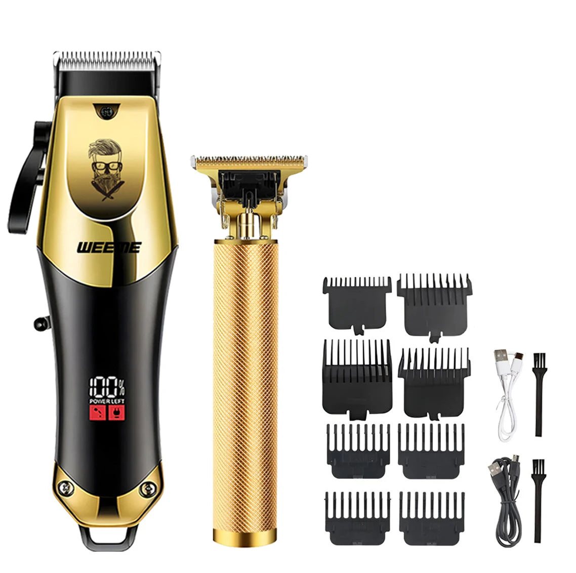 Men's Electric Vintage T9 Hair Clipper Beard Trimmer/Wireless Hair Clipper/Beard Trimmer Rechargeable Hair Cutting Machine Kit Peaceful Pleasures Health and Wellness 810-JW