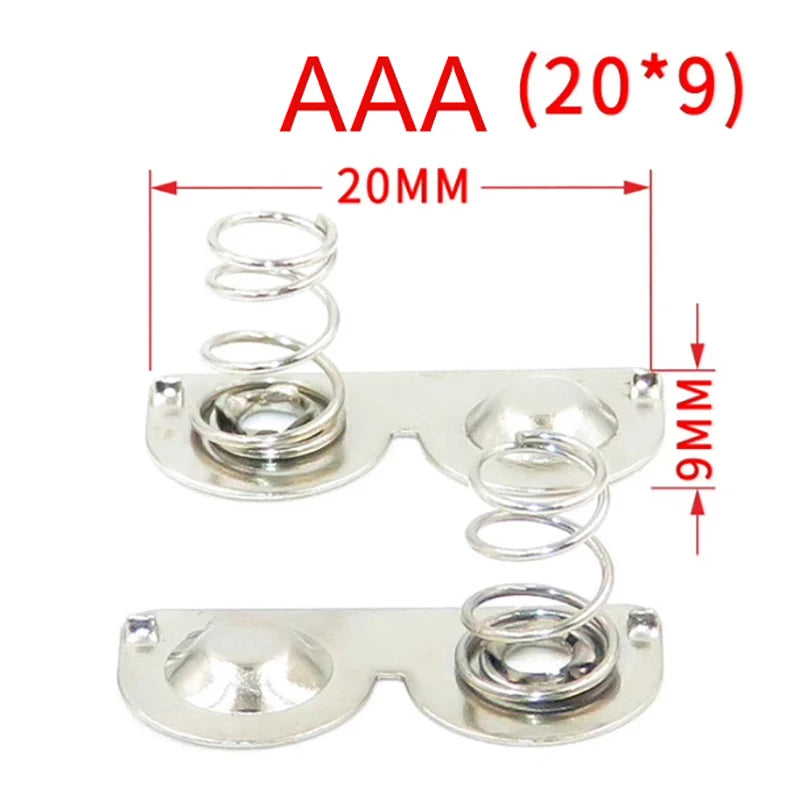 20PCS Spring Sheet AA/AAA Contact Sheet Battery Box Positive And Negative Sheets DIY Accessories Peaceful Pleasures Health and Wellness AAA 20X9MM