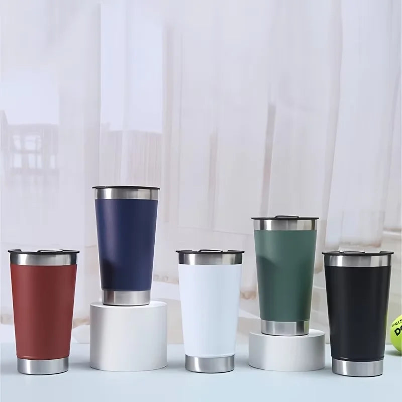 8-Pack 16oz Vacuum Insulated Beer Tumbler Set with Bottle Opener