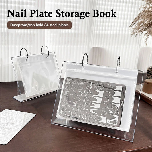 Nail Art Stamping Plate Holder Nail Art Printed Steel Plate Storage Book Sticker Card Storage Bag Display Rack Peaceful Pleasures Health and Wellness