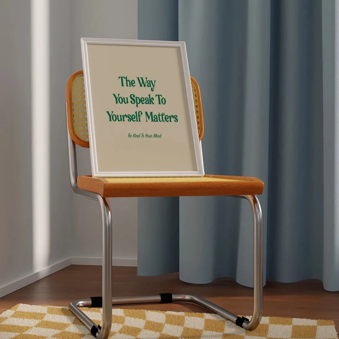 Retro "The Way You Talk To Yourself" Motivational Canvas Art
