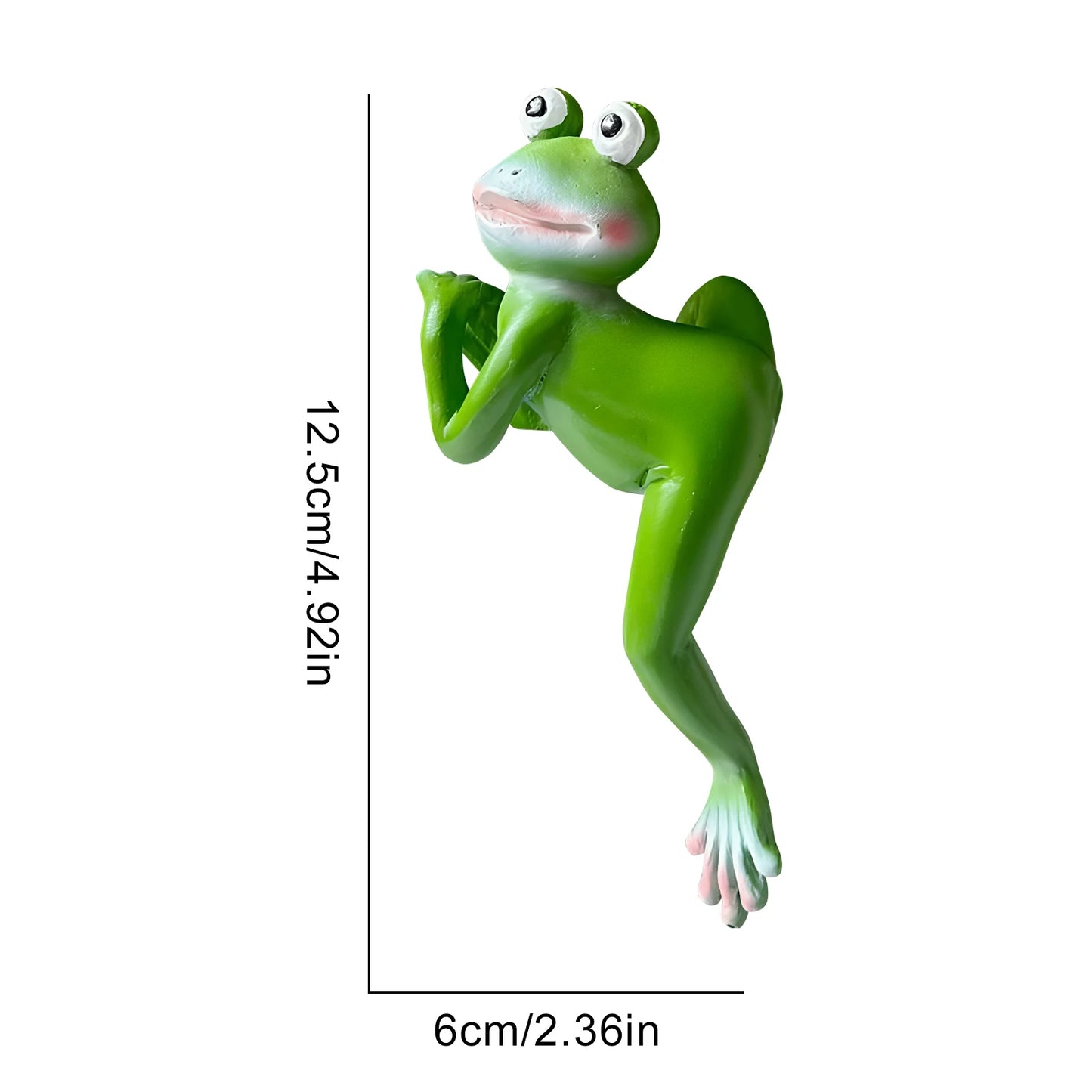 Climbing Frog Figurine Flower Pot Hugger | Resin Garden Statue