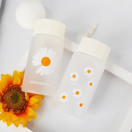 Kawaii Transparent Frosted Water Bottle | Portable Plastic Cup Portable Water Bottle Peaceful Pleasures Health and Wellness
