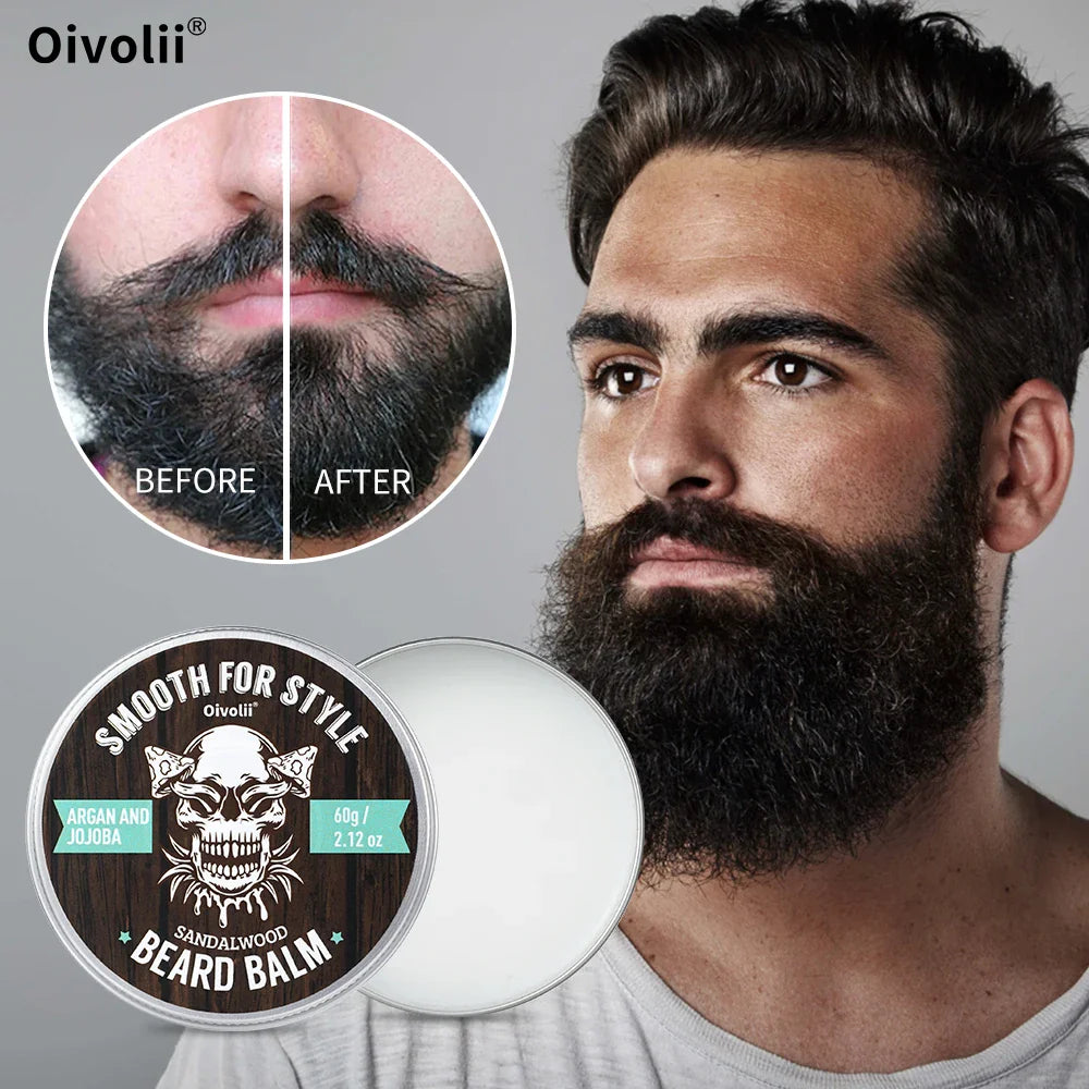 Beard Balm for Men – Argan, Jojoba & Coconut Oil Softener
