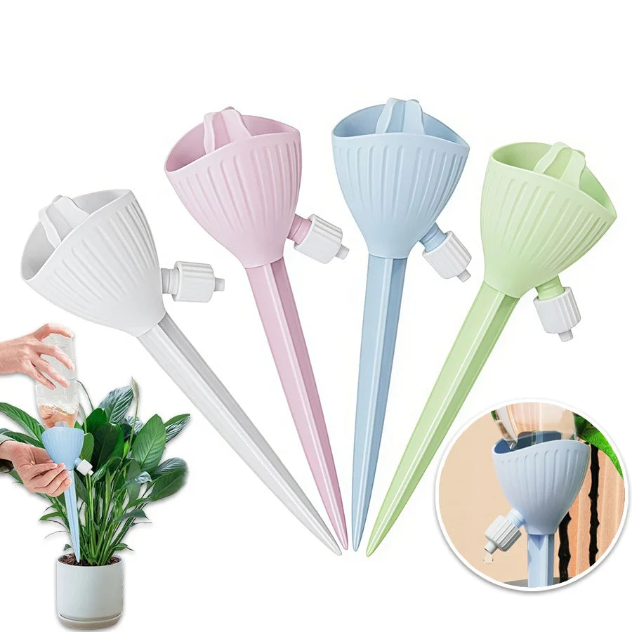 4-Pack Adjustable Self Watering Drip Irrigation System for Plants Drip Irrigation Dripper Peaceful Pleasures Health and Wellness
