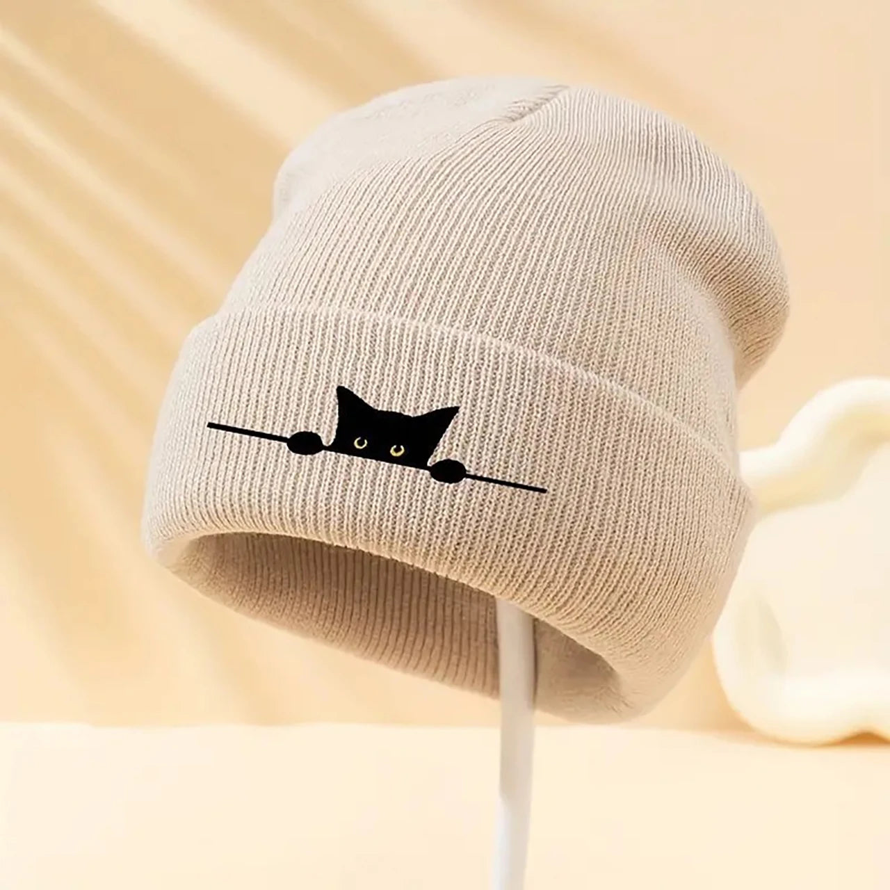 Cute Cat Ear Beanie – Unisex Knit Winter Warm Hat