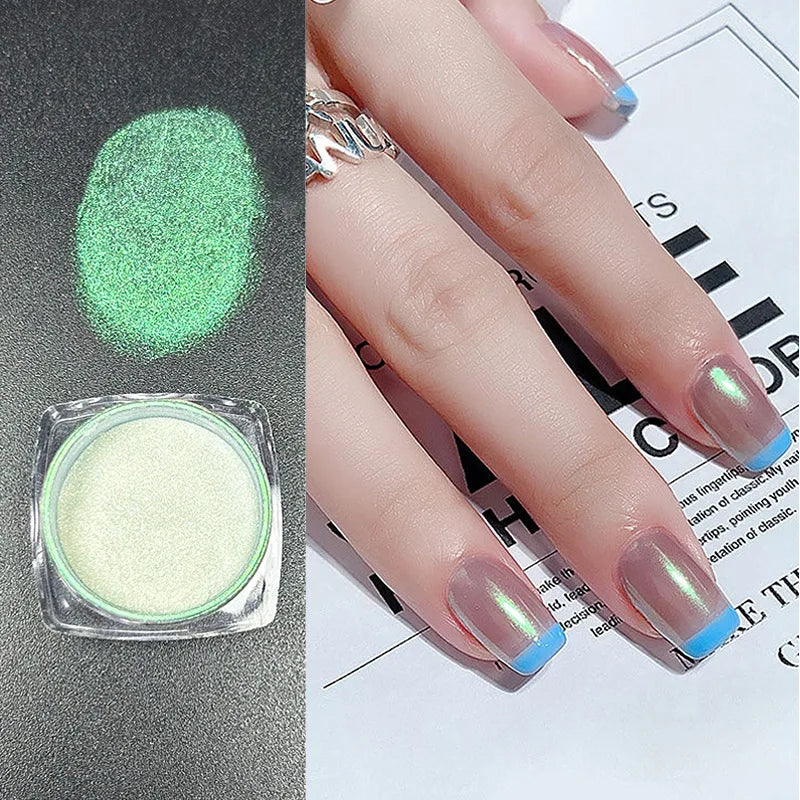 Icy Aurora Holographic Nail Glitter Powder | Polarizing Shine 1g