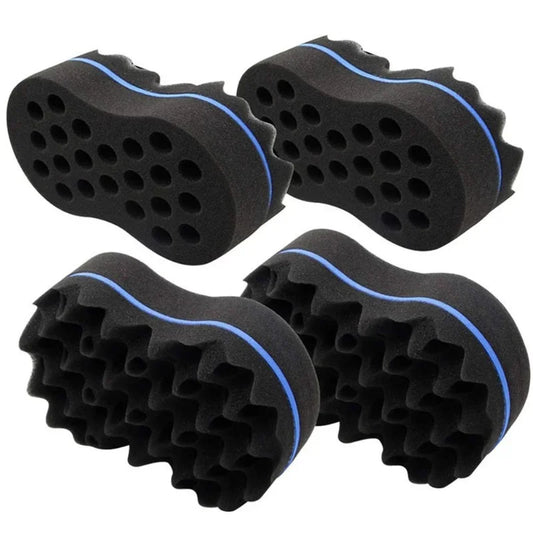 Curly Hair Styling Sponge Brush Double Sided Sponge Brushes Multi-holes Side Braid Twist Hair Curl Wave hair brush for Afico Peaceful Pleasures Health and Wellness