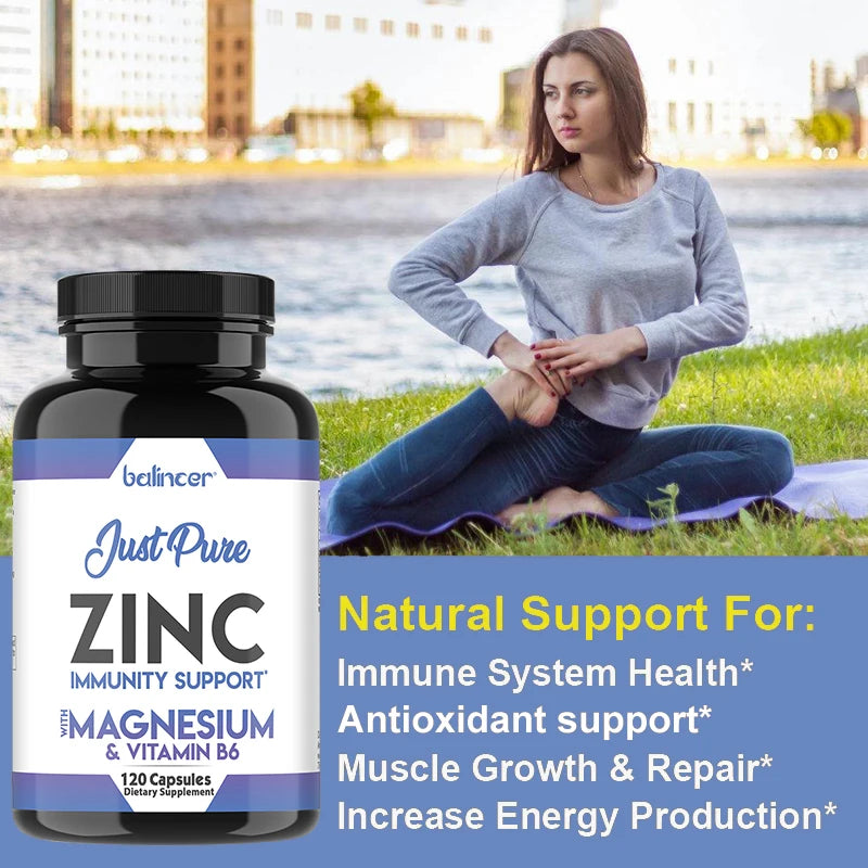 Zinc Capsules for Healthy Skin, Taste & Vision, Immune System & Antioxidant Support, Supports Cell Growth - Non GMO, Vegan Peaceful Pleasures Health and Wellness
