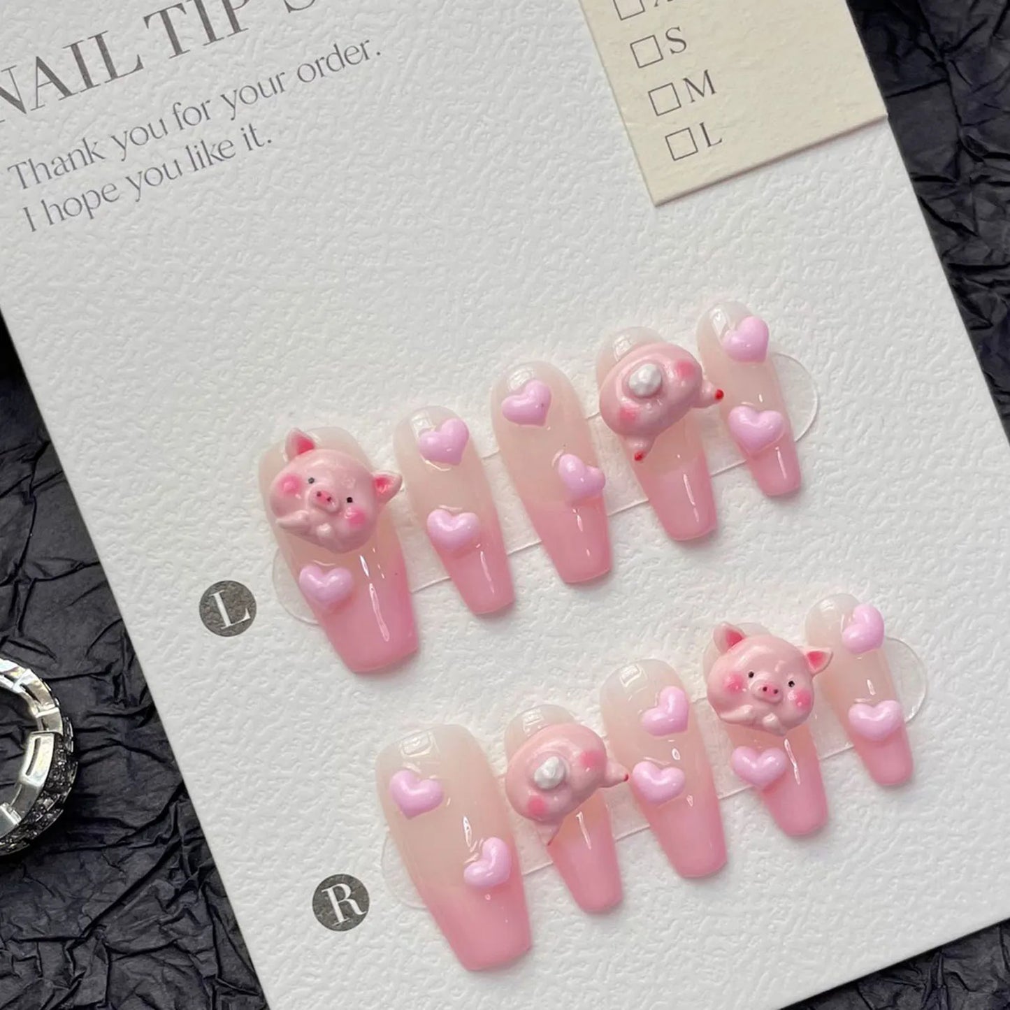 YADORNOS Gradient Pink Press-On Nails | Full Cover Resin Set