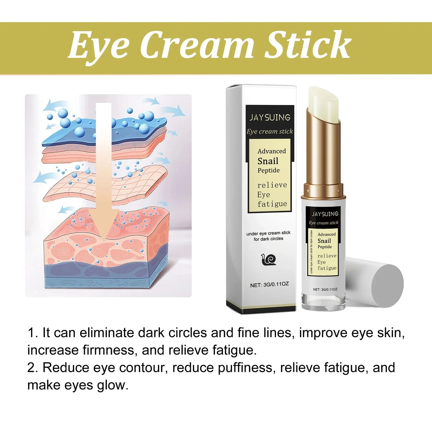 Jaysuing Snail Eye Cream Stick – Dark Circles & Puffiness