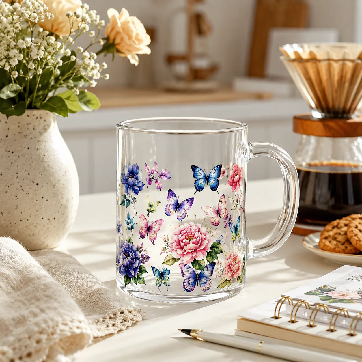 Watercolor Butterfly Floral UV DTF Sticker | Tumbler Cup Wrap Decal