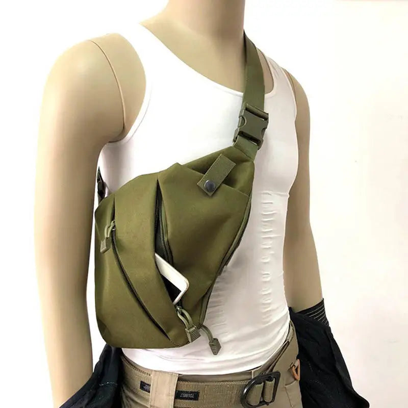 Outdoor Cycling Crossbody Bag Multi Functional Tactical Chest Bag Mountaineering Army Fans Chest Hanging Bag Men's Shoulder Bag Peaceful Pleasures Health and Wellness