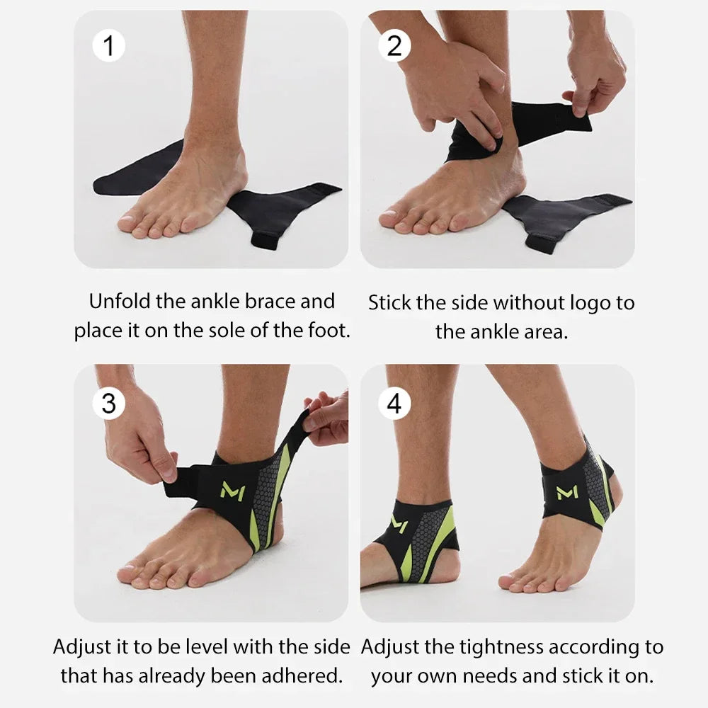 New Professional Adjustable Compression Ankle Brace Support for Basketball Running Volleyball Athletes Breathable Elastic Design Peaceful Pleasures Health and Wellness
