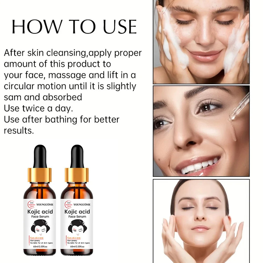 YOUNGCOME Kojic Acid Serum – Fade Dark Spots & Brighten Skin Brightening Face Serum Peaceful Pleasures Health and Wellness