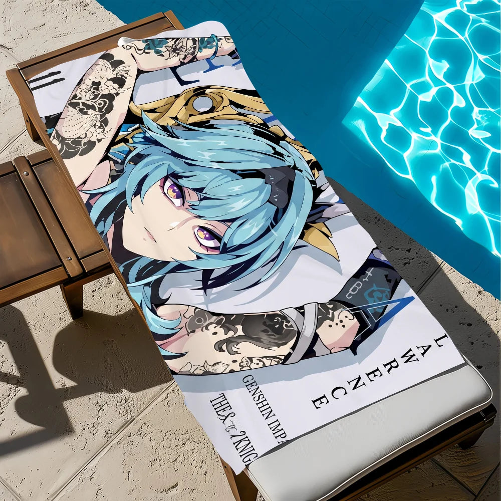 Anime Girl Quick-Dry Beach Towel | Soft Microfiber Pool Towel Quick-Dry Beach Towel Peaceful Pleasures Health and Wellness z3 STJ90x180CM