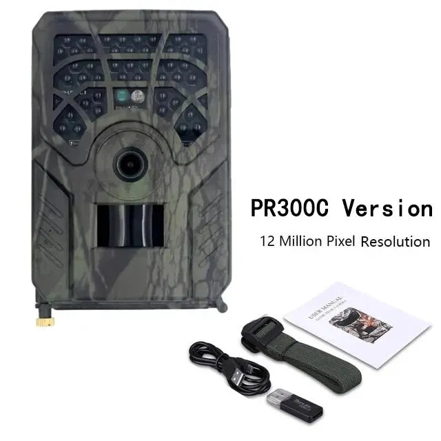 Hunting Camera Night Vision 720P 15M Wildlife Trail Cameras Tracking Infrared Hight Definition Wireless Camera Peaceful Pleasures Health and Wellness PR300C