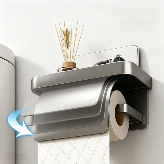 Aluminum Wall Mounted Toilet Paper Holder – Waterproof & Rust-Proof Toilet Paper Holder Peaceful Pleasures Health and Wellness