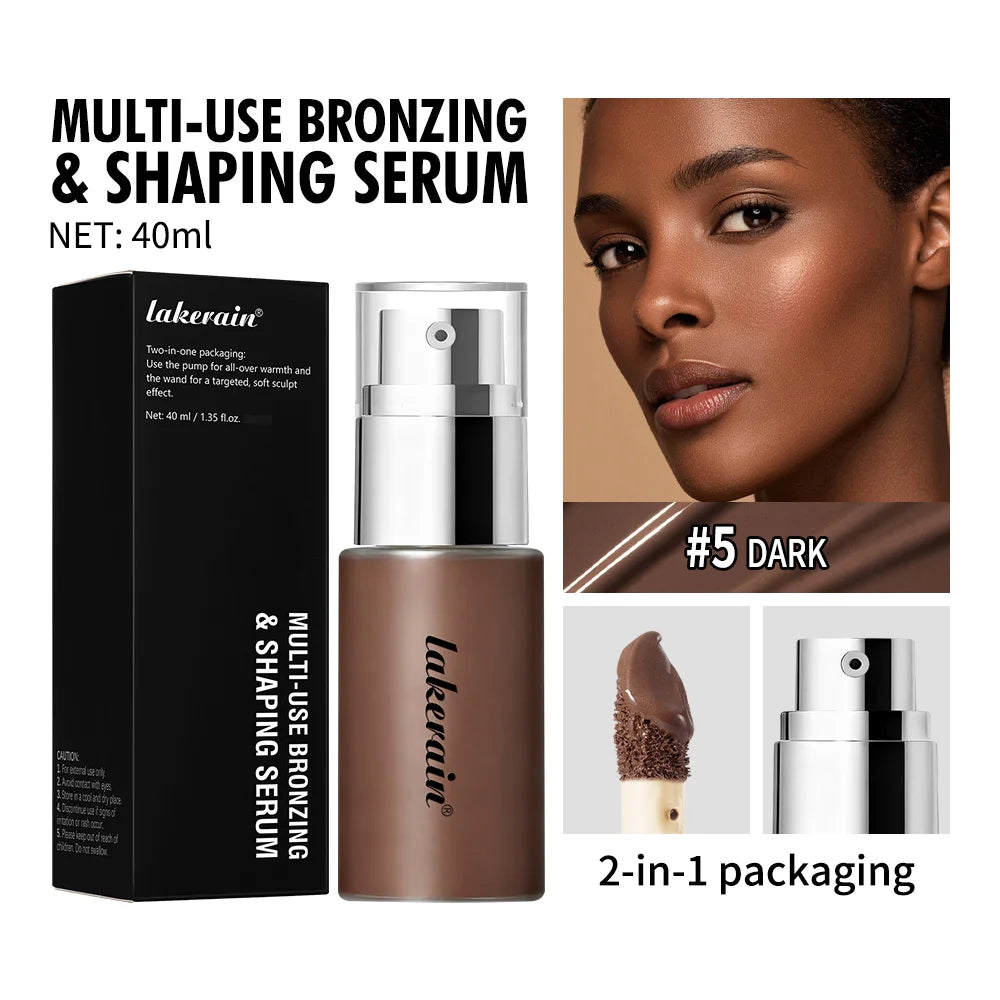 Long Lasting Foundation Serum With Bronzing Shaping Moisturizes Nourishes Skin Brighten Facial Contouring Concealer Cosmetics Peaceful Pleasures Health and Wellness 5Dark