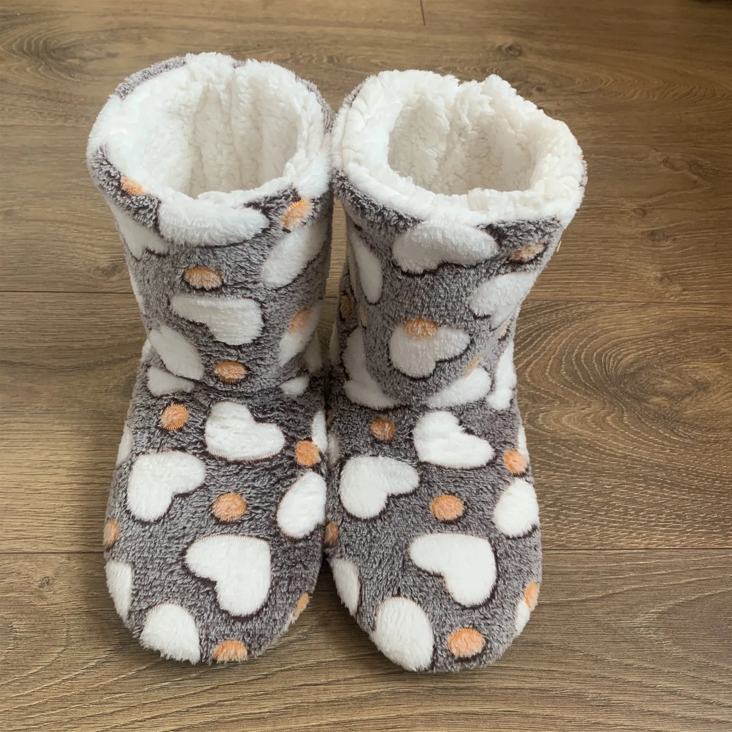 Women's Winter Home Slippers | Heart Print Non-Slip & Warm