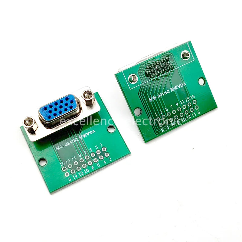 1PCS Vertical DR15 with Fixed Screw to Dip 2.54mm Interface Test Board D-sub VGA Male / Female Socket PCB Conversion Board Peaceful Pleasures Health and Wellness TYPE-1