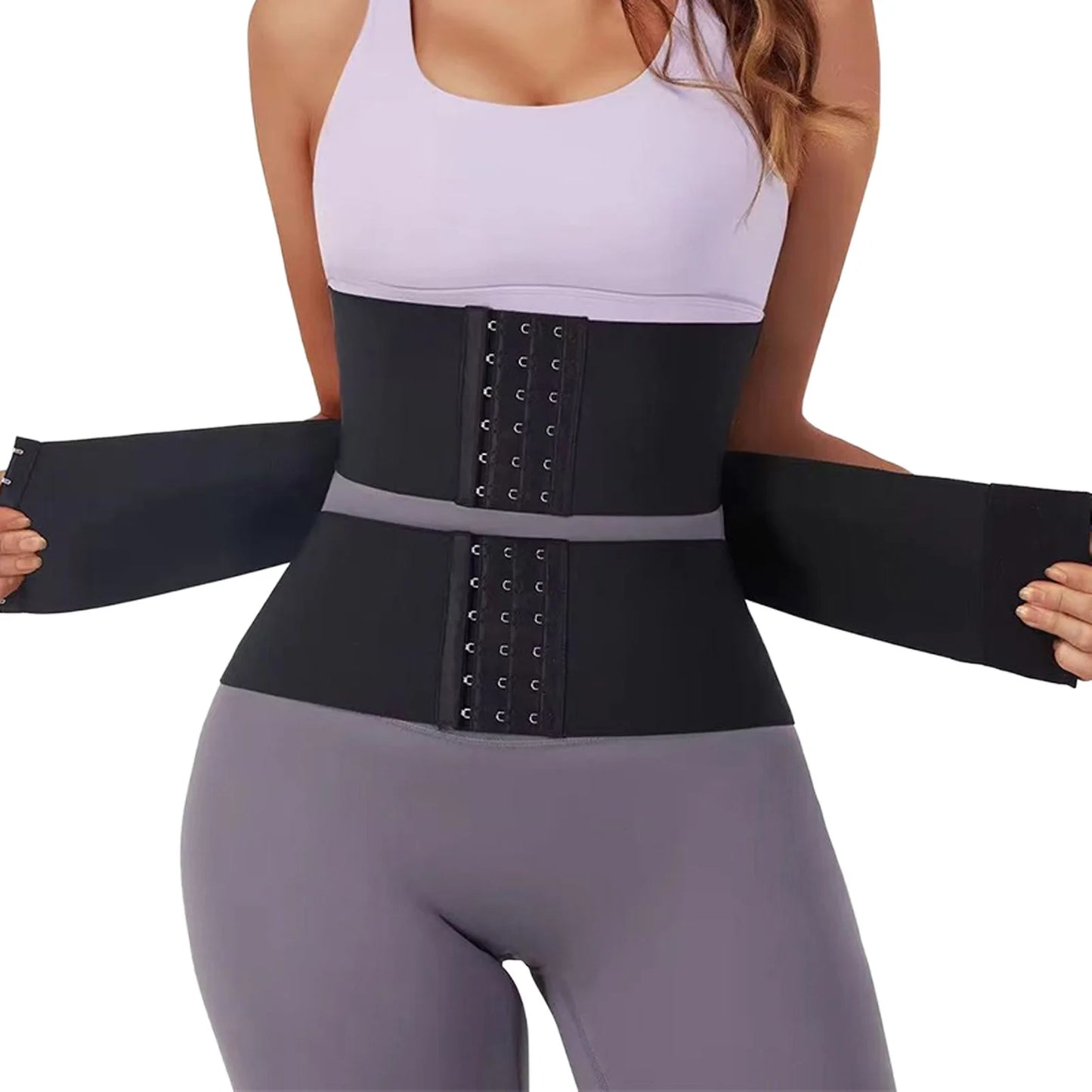 Sports Waist Support Belt Breathable Elastic-Protection Adjustable For Gym Fitness Peaceful Pleasures Health and Wellness L Black 3 segment