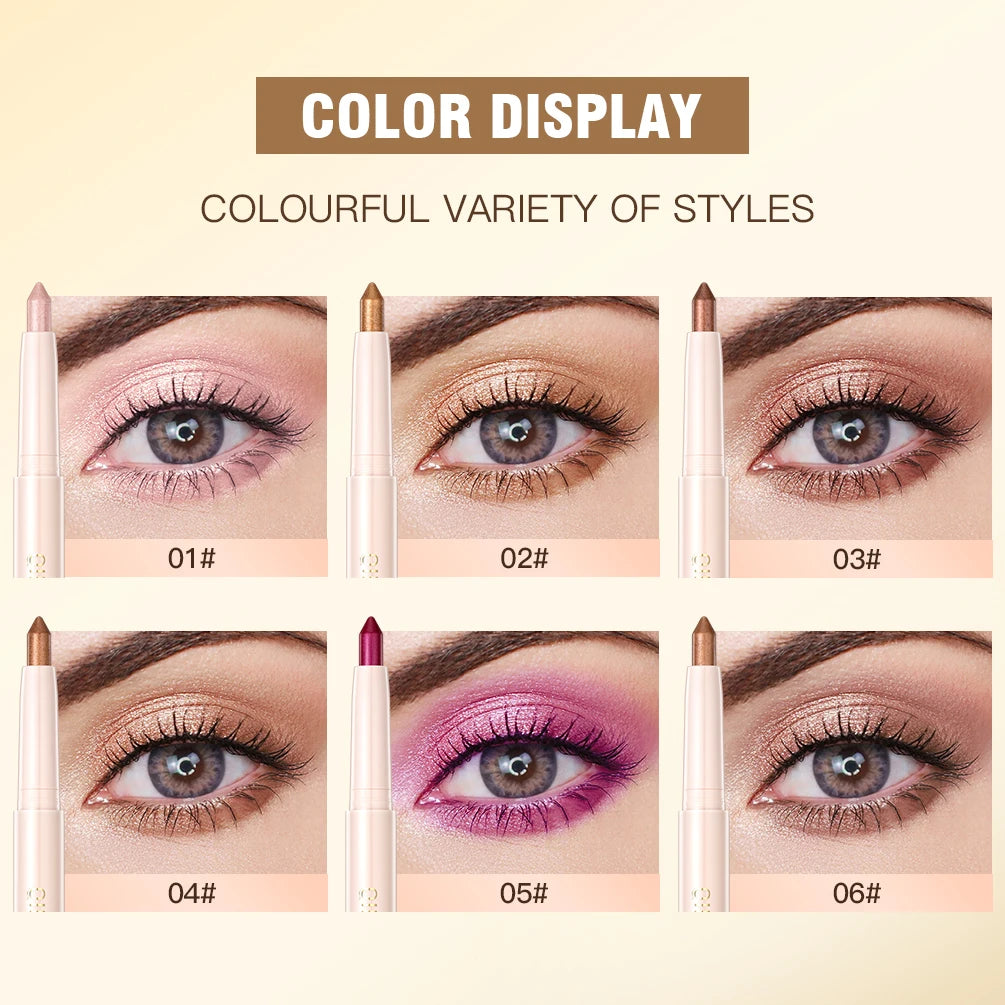 QIBEST Pearlescent Eyeshadow Stick Long Lasting Glitter Shimmer Nude Eye Shadow Pencil Makeup Highlighter Brighten Cosmetics Peaceful Pleasures Health and Wellness