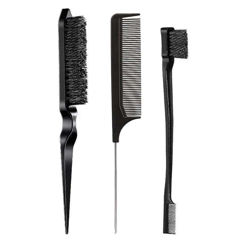 3-Piece Hair Comb Set | Tail Comb, Row Comb & Eyebrow Brush