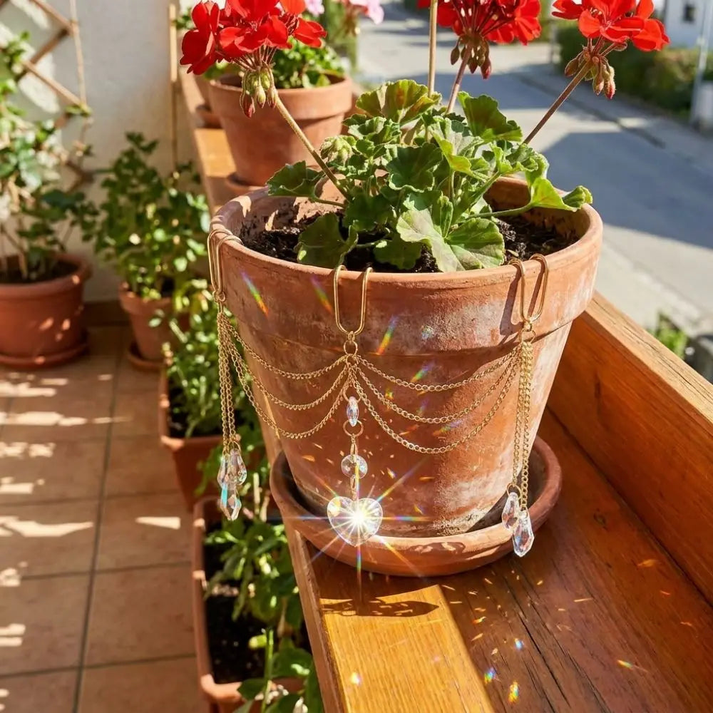 Heart-Shaped Crystal Prism Sun Catcher | Handmade Hanging Decor