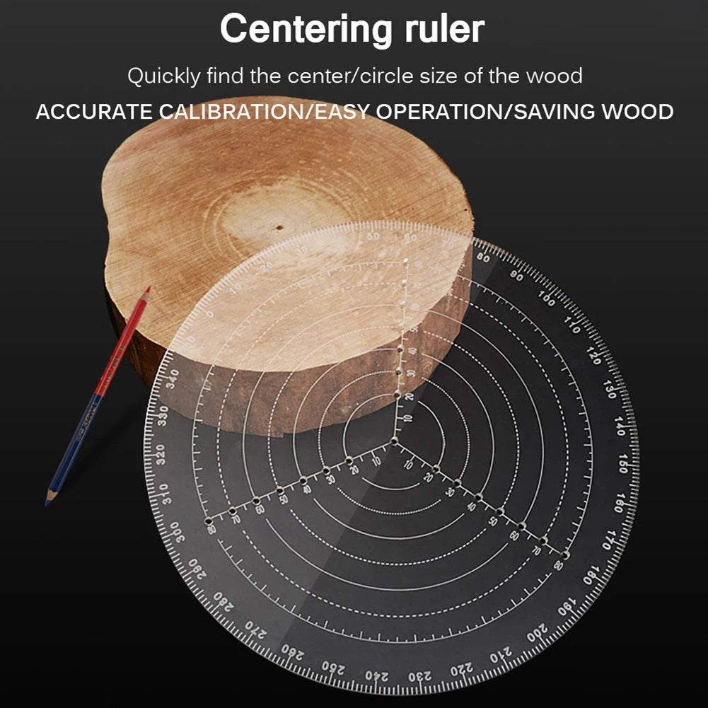 Round Center Finder-Compass Layout Measuring Centering Ruler Precise Scale Drawing Tool For Wood Turning Lathe Work Locating Peaceful Pleasures Health and Wellness