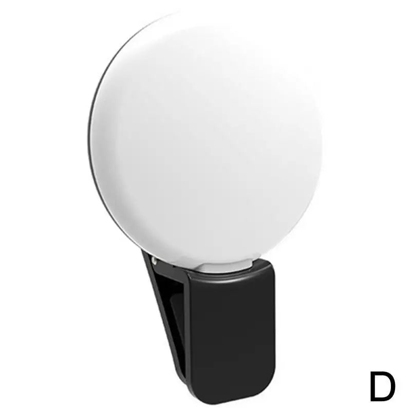 Mini Clip-On LED Selfie Ring Light – 3-Level Dimming