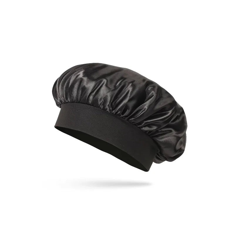 Silk Satin Bonnet for Sleeping Large Wide Soft Band Sleep Cap Women's Curly Hair Braids Protective Style Hair Accessory Peaceful Pleasures Health and Wellness