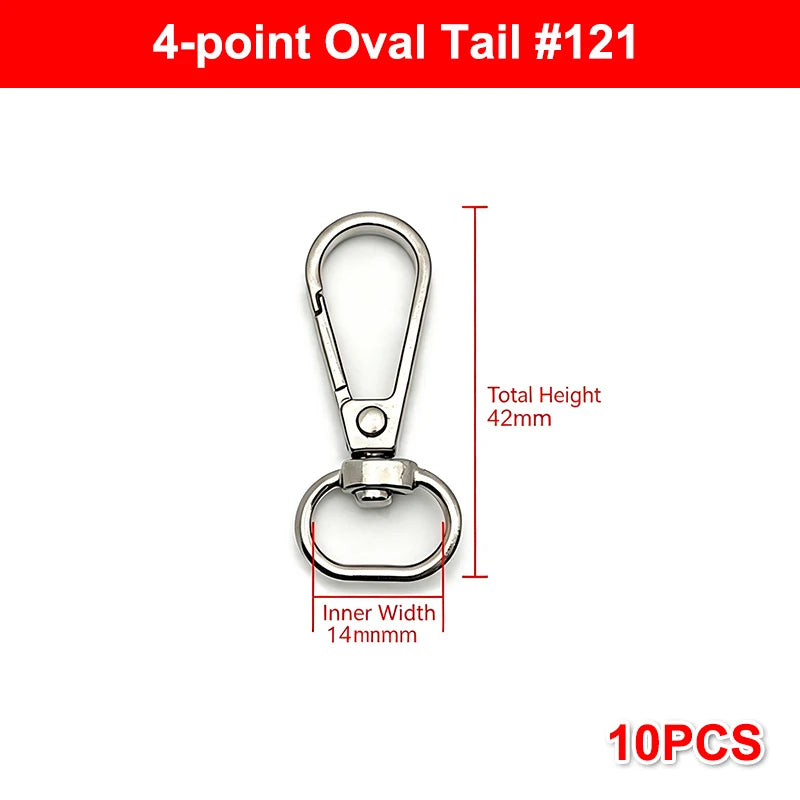 10Pcs Zinc Alloy Swivel Snap Hooks | DIY Bag & Keychain Hardware