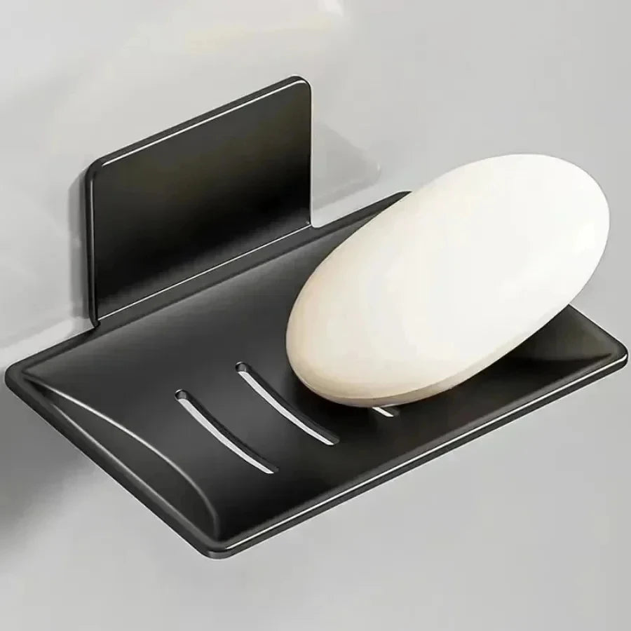 Wall-Mounted Black Stainless Steel Soap Dish Holder