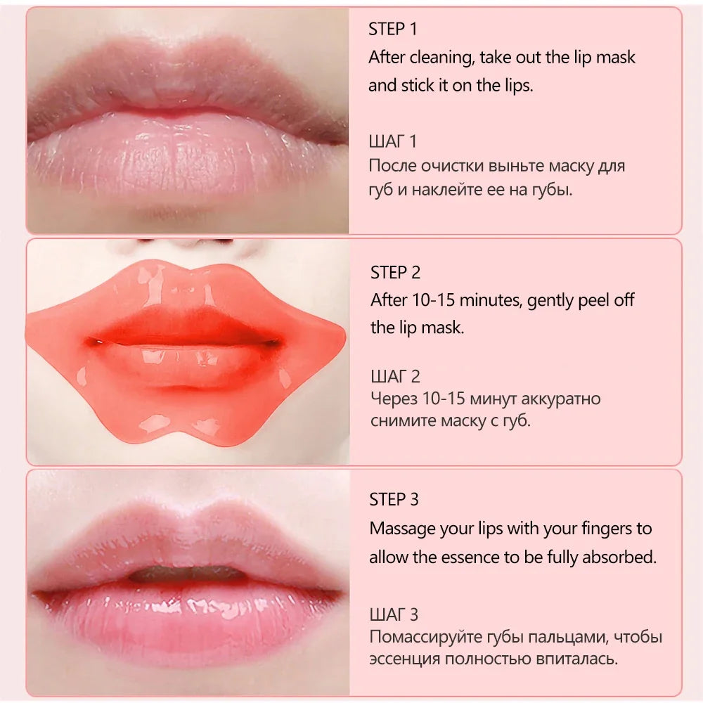 BIOAQUA Cherry Gollagen Hydrating Lip Mask Moisturizing Nourishing Anti-Drying Lightening 20pcs Peaceful Pleasures Health and Wellness