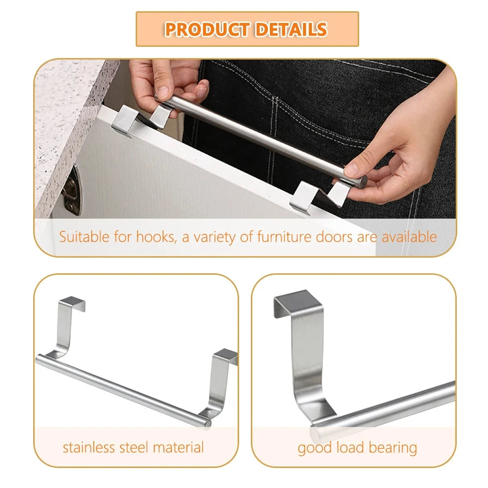 Over Door Towel Rack – Stainless Steel Hanging Bar Organizer
