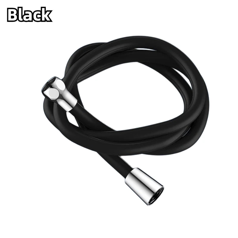 1.5/2M Bathroom Silicone Shower Tube Bend Arbitrarily Hose Explosion Proof Anti-winding Shower Hose Bathroom Faucet Accessories Peaceful Pleasures Health and Wellness black 2M