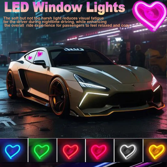 Heart LED Car Window Neon Light | USB & Remote Control Car Atmosphere Light Oasis Select