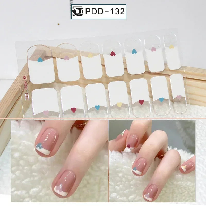 Self Adhesive Sparkling Glitter Full Cover Designer Art Nail Decoration Fashion Manicure Nail Stickers Peaceful Pleasures Health and Wellness PDD-132