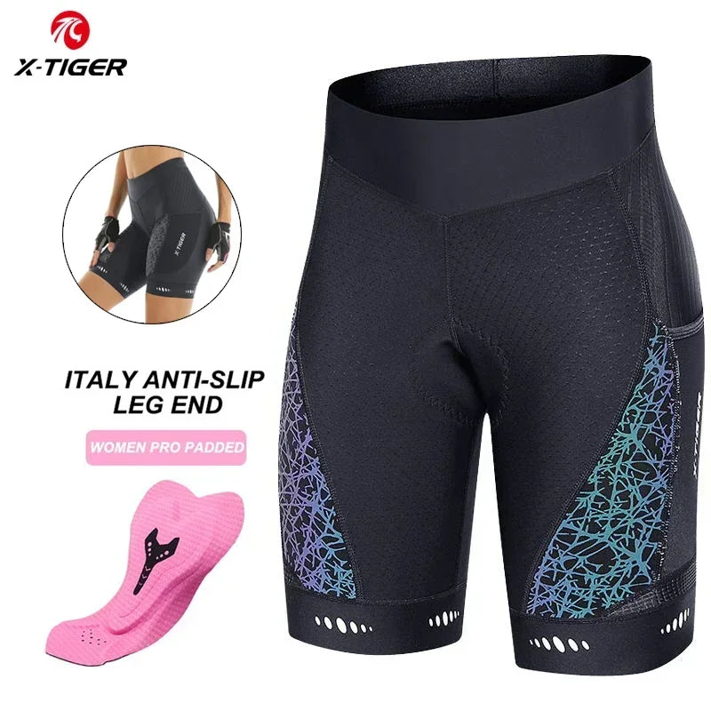 X-TIGER Women's Padded Cycling Bib Shorts – MTB & Road