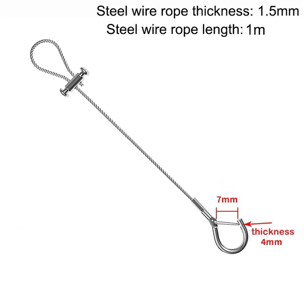 High Quality Stainless Steel Wire Rope Adjustable With Locking Suspension Lanyard Retractable Fastening Peaceful Pleasures Health and Wellness 1.5mmx1m