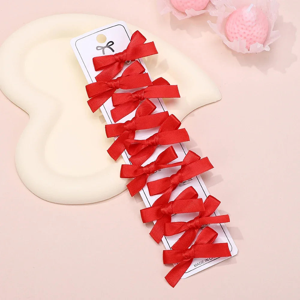 4 8 Girls Bows Mini Hair Clips Metal Hairpin Headwear Barrette
