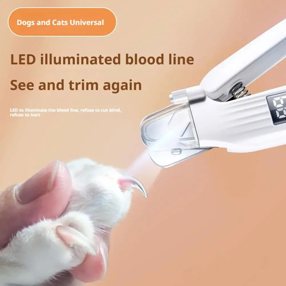 Pet Nail Clipper Trimmer with LED Light USB Rechargeable Electric Nail Clipper Display Nail Grinder Prevent Injury Low Noise Peaceful Pleasures Health and Wellness