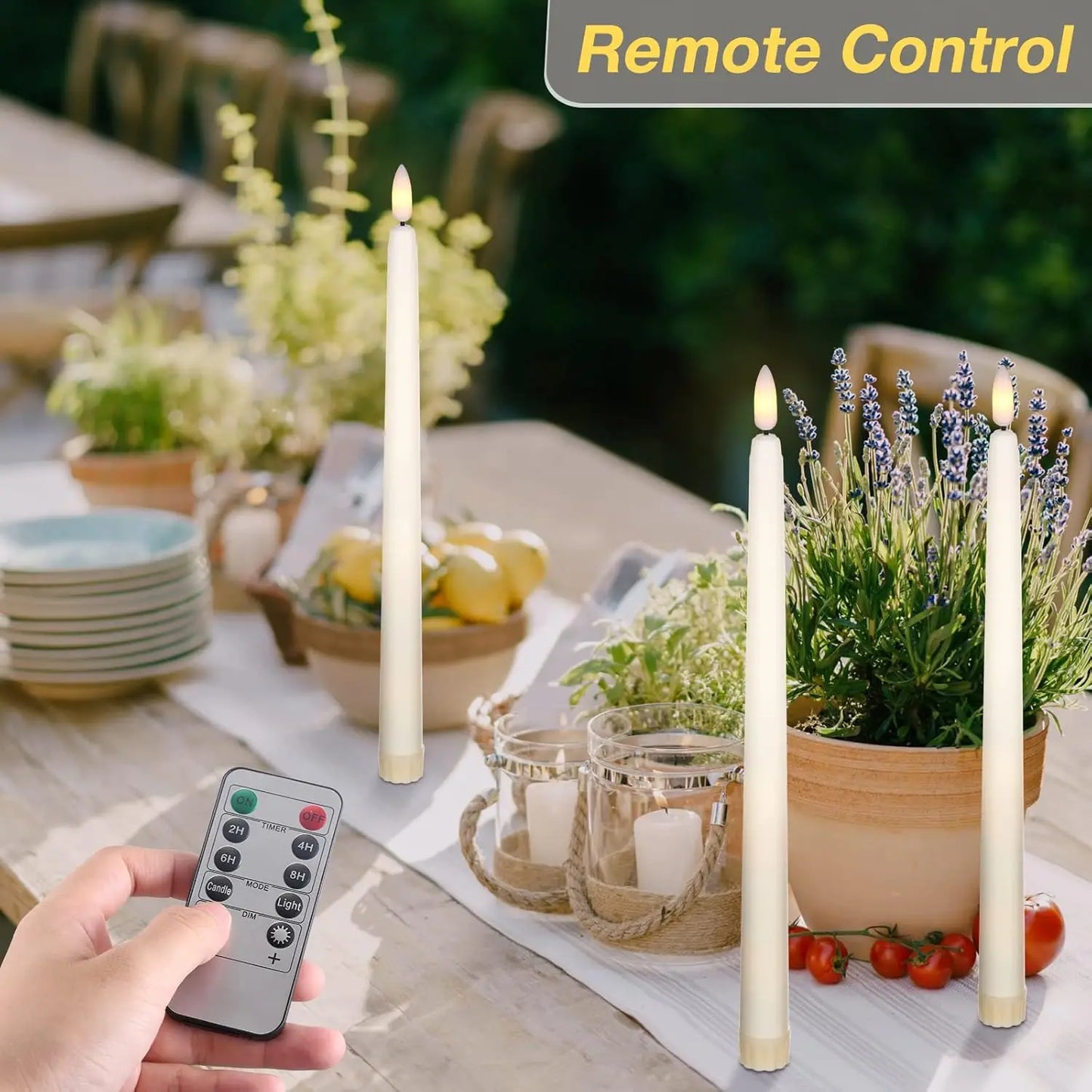 Flameless Taper Candles with Remote Flickering LED Taper Candles Battery Operated Candlesticks for Wedding Christmas Thanksgivin Peaceful Pleasures Health and Wellness
