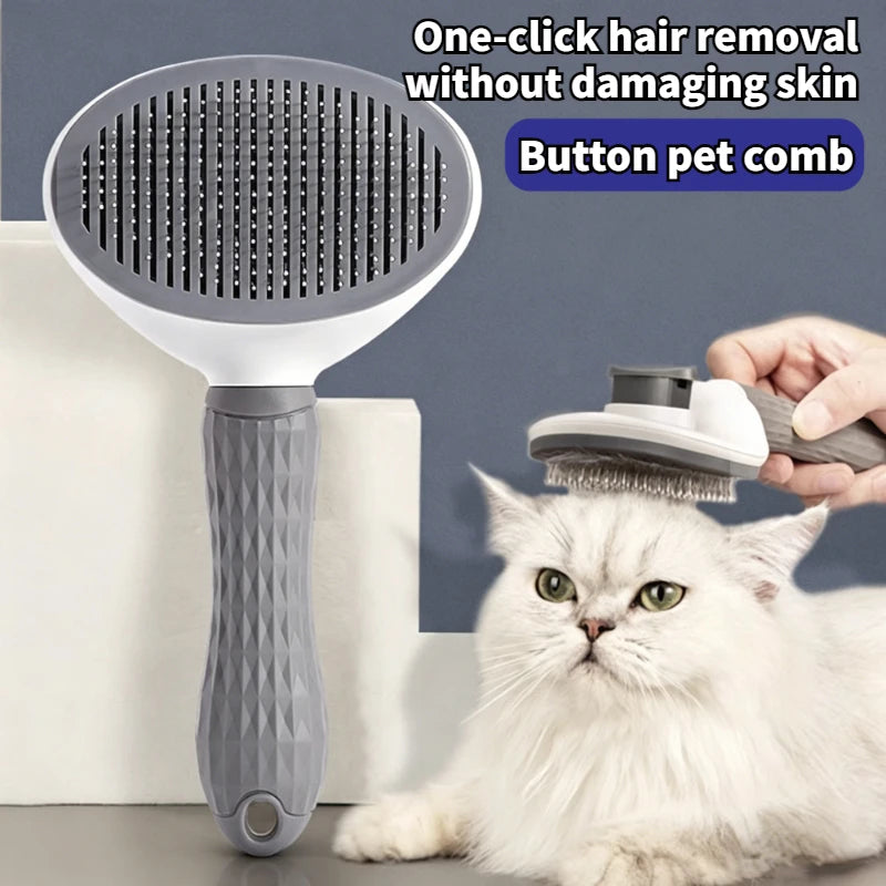 Pet Dog Brush Cat Comb Self Cleaning Pet Hair Remover Brush For Dogs Cats Grooming Tools Pets Dematting Comb Dogs Accessories Peaceful Pleasures Health and Wellness