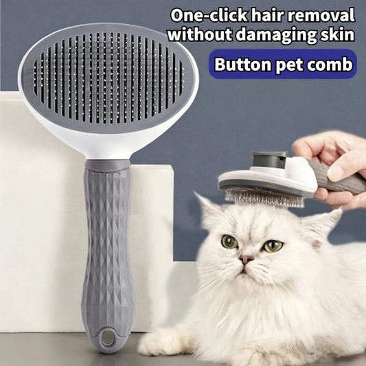 Pet Dog Brush Cat Comb Self Cleaning Pet Hair Remover Brush For Dogs Cats Grooming Tools Pets Dematting Comb Dogs Accessories Peaceful Pleasures Health and Wellness