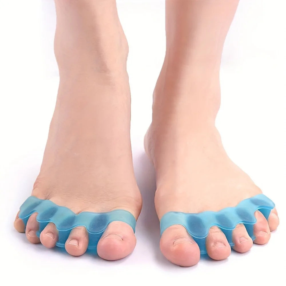 2 soft touch silicone toe spacers, reusable toe spacers for feet Peaceful Pleasures Health and Wellness Blue