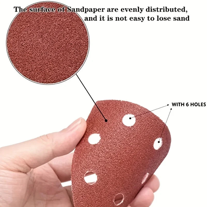 Triangle Sanding Pads Mouse Sander Sandpaper 6 Holes 60 80 120 180